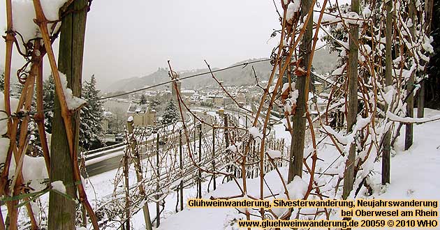 Glhweinwanderung, Silvesterwanderung, Neujahrswanderung bei Oberwesel am Rhein.